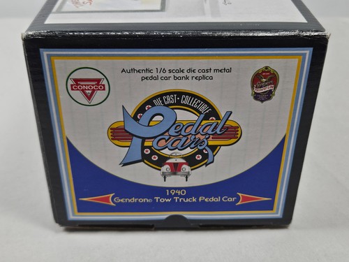 Conoco Pedal Cars 1940 Gendron Tow Truck Bank 1999 Unused in Box - Picture 11 of 12