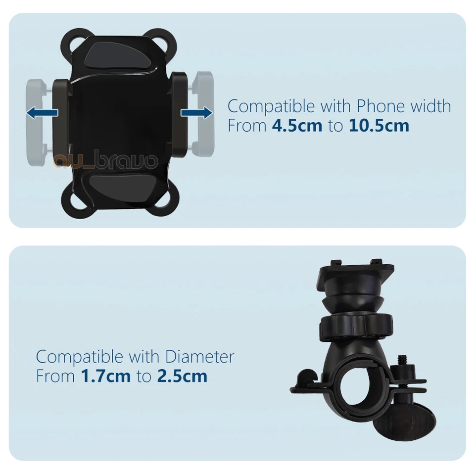 New Universal Motorcycle Bike Bicycle Phone Mount Holder for Cellphone GPS - image 2 of 4