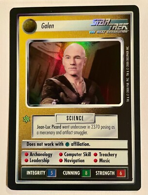 Star Trek CCG Reflections Galen Super Rare Foil M/NM + Random Bonus Rare