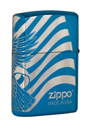 Zippo Windproof 360 Degree Engraved Eagle & Flag Lighter, 49046