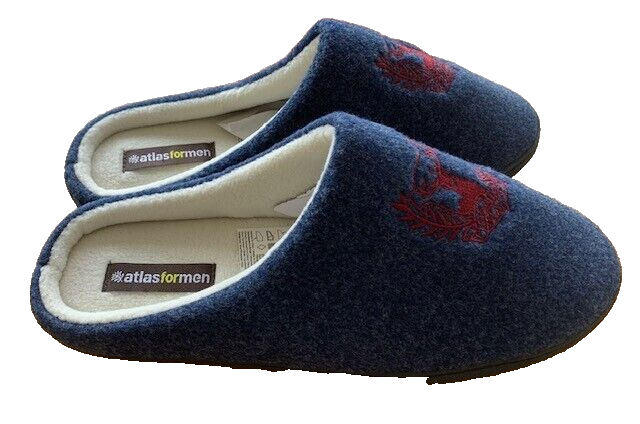 SAOLA Pantofole da uomo blu slip on suola rigida invernali calde taglia 9 nuove