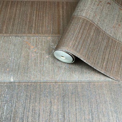 Wallpaper Copper Bronze Metallic Textured Striped Modern stripes Wallcoverings