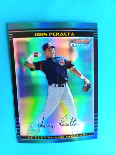 2002 BOWMAN CHROME DRAFT JOHN PERALTA #BDP107 RC REFRACTOR #/300 INDIANS