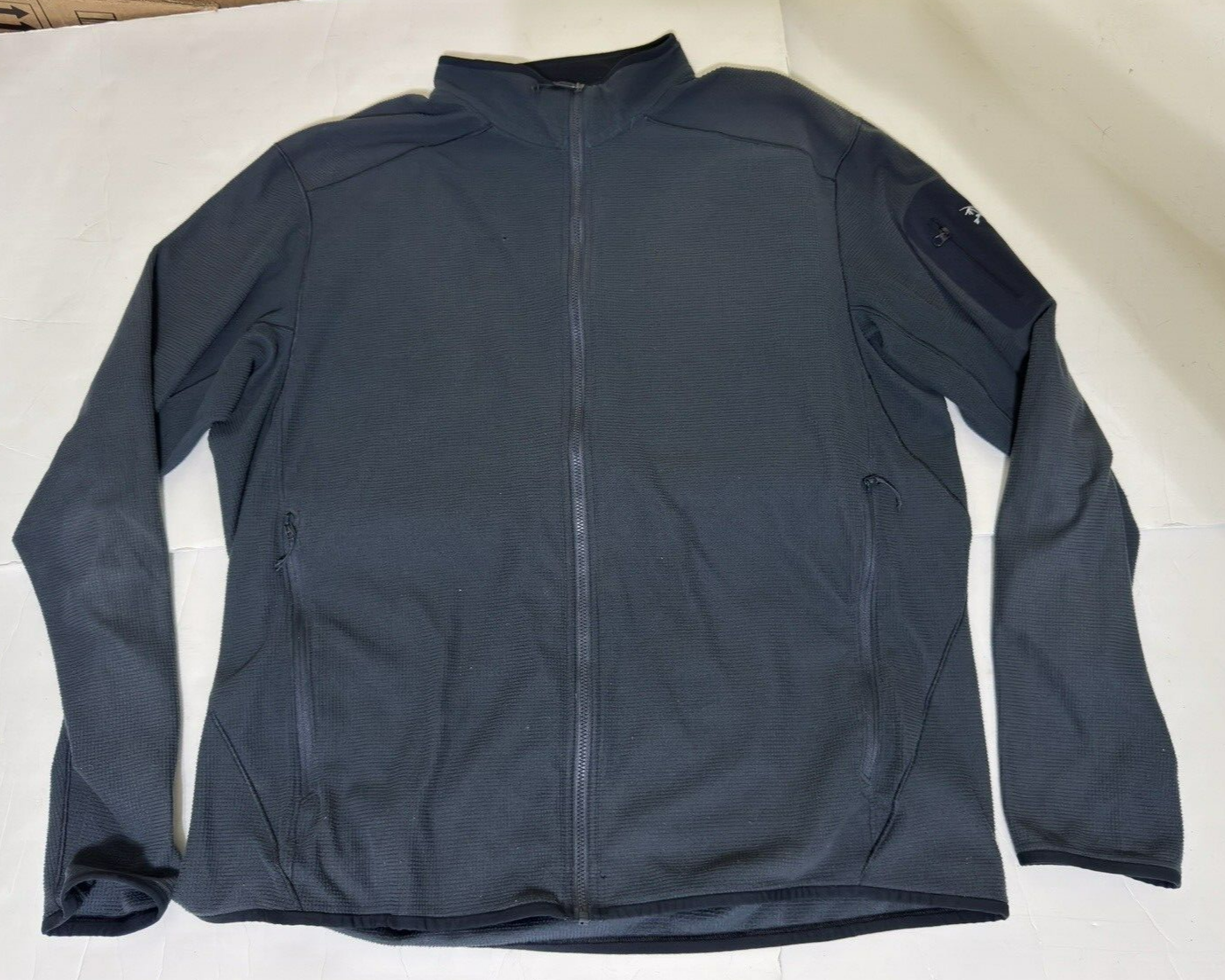 Giacca pile Arc'teryx Delta LT maglia waffle termica full zip blu navy taglia XL DIFETTI