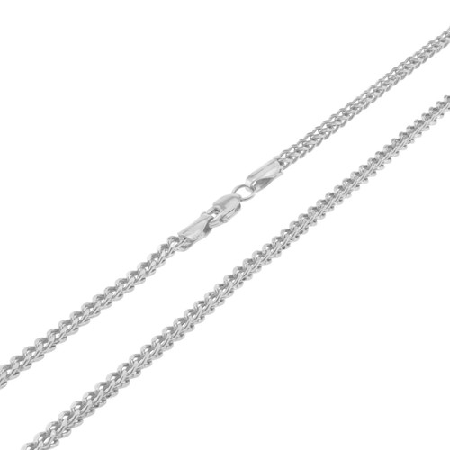 10K White Gold Womens 2mm Square Box 