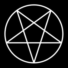 Pentacle Point Down Vinyl Decal - White 6 Inch