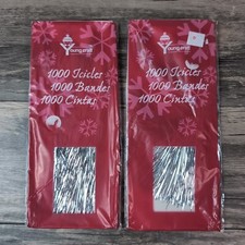 Young Craft Silver Tinsel Icicles 1000 18" Strands Qty 2 Total 2000 Strands