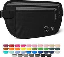 RFID Money Belt for Travel, Hidden Waist Wallet, Fits Passport  Phone