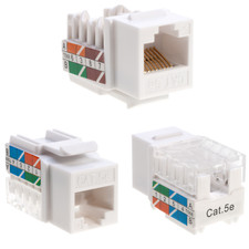 10 pack Cat5e 45  Angled Keystone Jack Network 110 Punchdown 8P8C Cat White