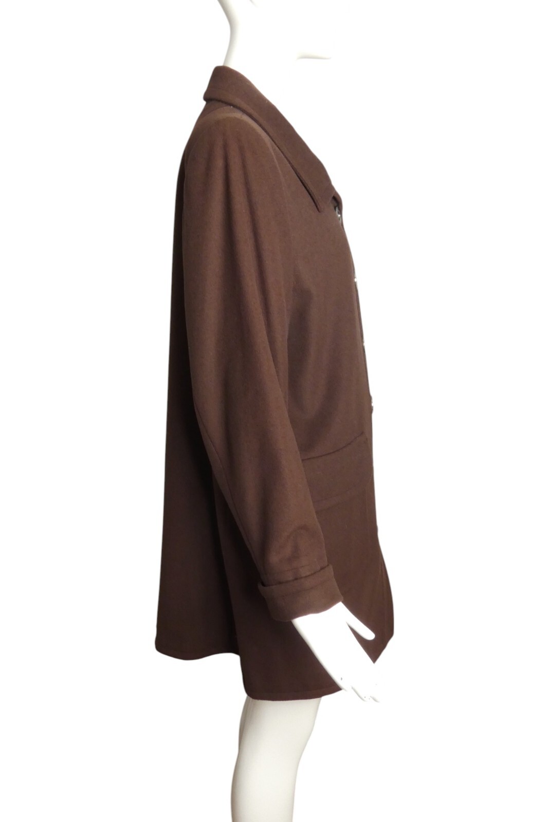 YVES SAINT LAURENT Cappotto di lana marrone anni 80 taglia 12