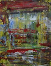 Fine unique painting – Expressive abstract composition, signed Richter