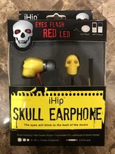 iHip Skull Earphone Eyes Flash Red LED Noise Isolating High Quality Sound 3.5mm