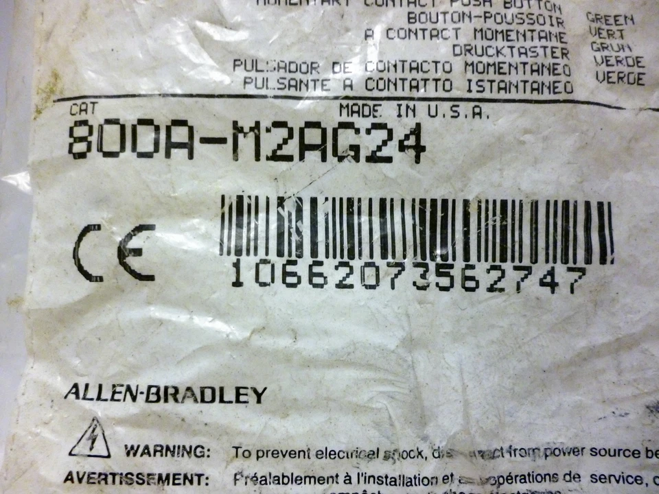 Allen-Bradley 800A-M2AG24 Green Illuminated Pushbutton - Image 3 of 3