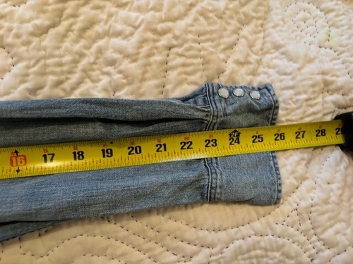 Ralph Lauren Polo Sportsman Denim Patchwork Aztec Western Snap Jean Shirt L - Picture 9 of 13