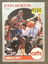 1989/90 HOOPS JOHN MORTON CLEVELAND CAVALIERS SIGNED ROOKIE RC CARD #77. rookie card picture