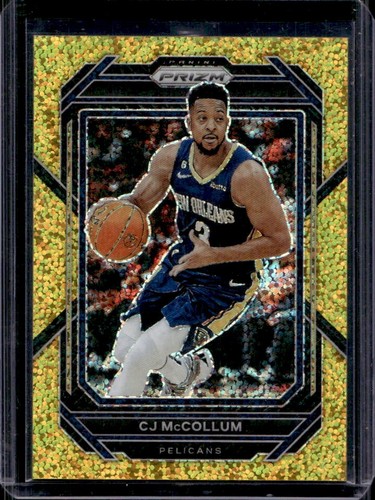 2022-23 Panini Prizm CJ McCollum Prizm Gold Sparkle #/24 Pelicans
