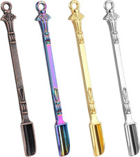 4Pcs Mini Spoons, Multicolor Tiny Metal Spoon, Mini Shovel Spoons, Pendant Neckl