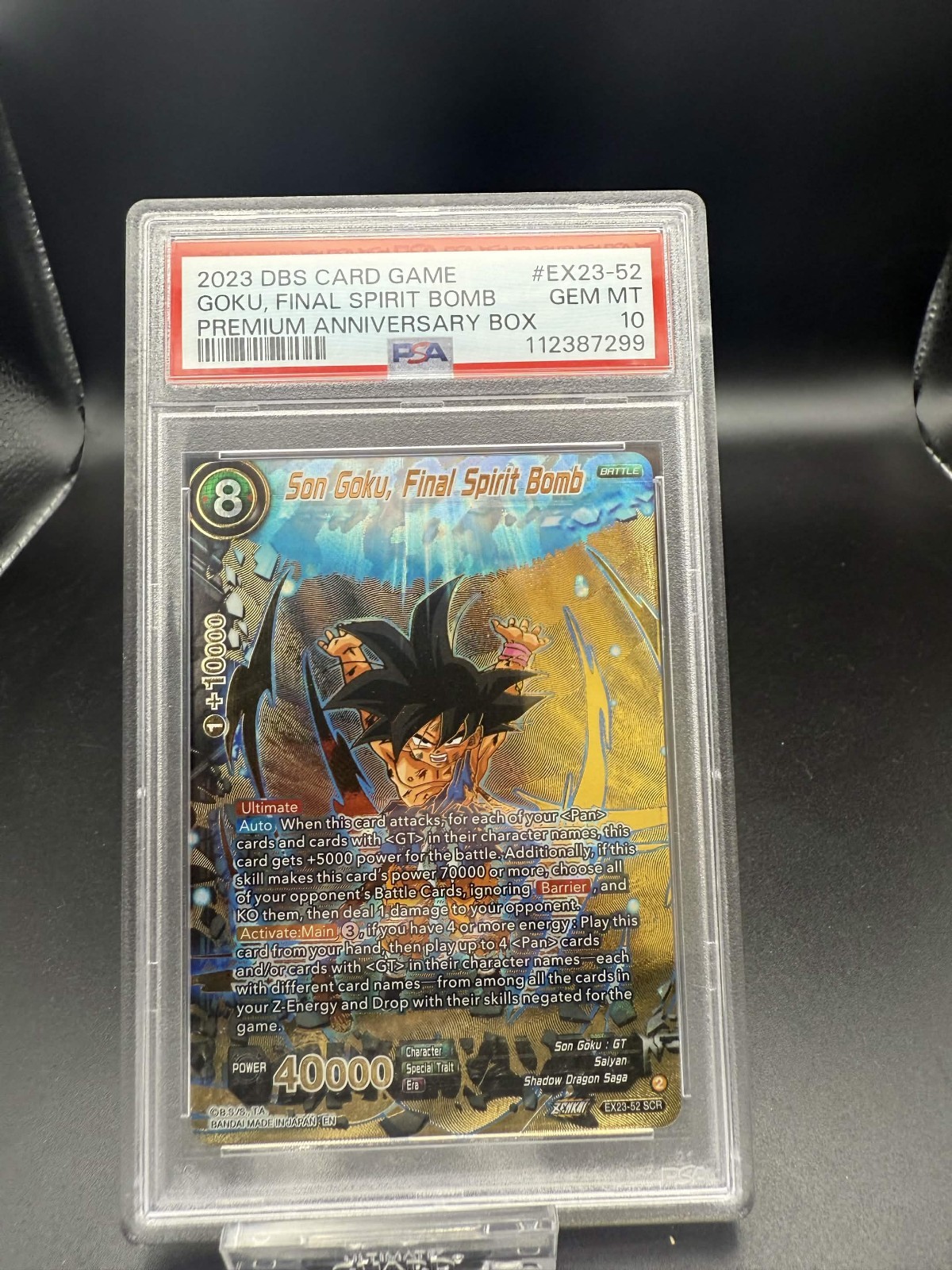 PSA 10 DBS Card Game Goku, Final Spirit Bomb #EX23-52 view 1