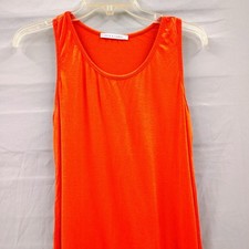 Chris & Carol Womens Orange Scoop Neck Sleeveless Tank Top Size S Made in USA