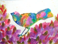 One Of A Kind  - Original COLORFUL BIRD Watercolor  Painting