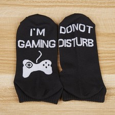 2 Pair Funny Gamer Socks Do Not Disturb I'm Gaming Novelty Gift Men Women