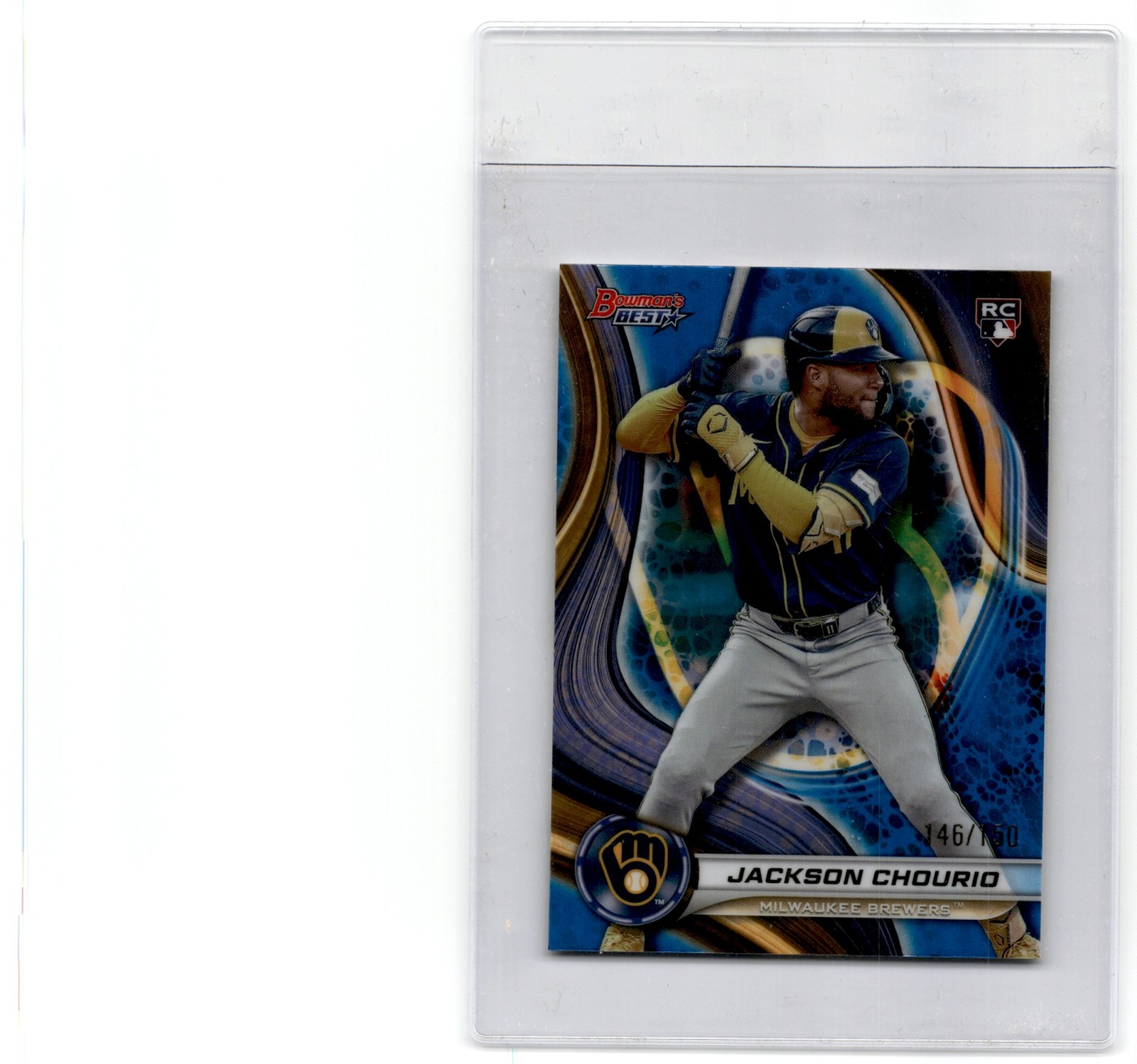 2024 Bowman's Best Blue Refractor Jackson Chourio Rookie #146/150 Milwaukee
