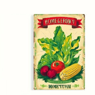 Metal Garden Sign Homegrown Homestead Fresh Vegetable 8x12 Aluminum Funny