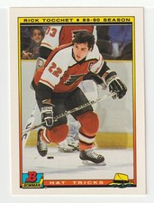 Rick Tocchet - Philadelphia - Hat Trick (Hockey Card) 1990-91 Bowman # 14 - Mint