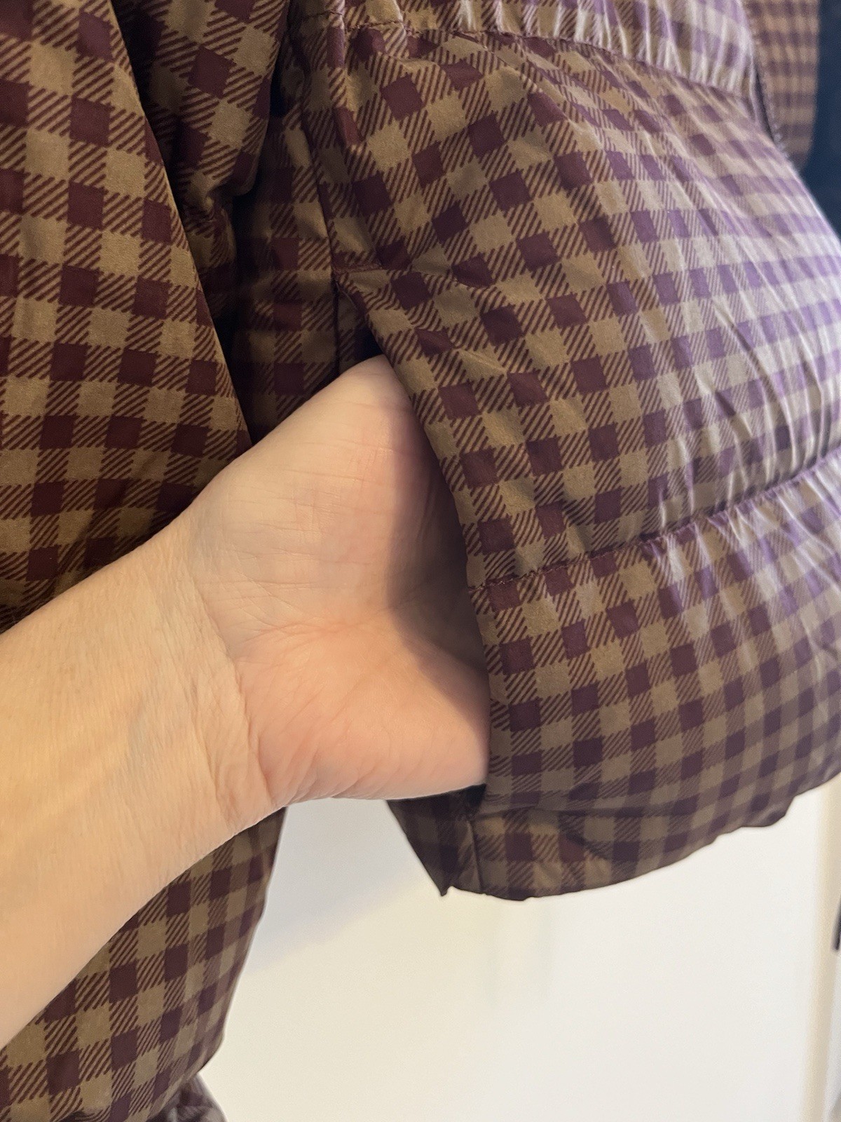 Wild fable Puffer Jacket Drawstring Zip Brown Pur… - image 5