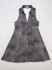 Urban Outfitters Tia Knit Mini Dress Brown Swirl Collared Women's Medium
