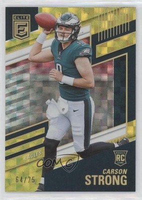 2022 Panini Donruss Elite Rookies Yellow 64/75 Carson Strong #106 Rookie RC 3c2