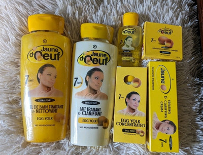 Jaune d'Oeuf Clarifying Skin Care Set w/ Egg Yolk, Hydroquinone Free, 4pc