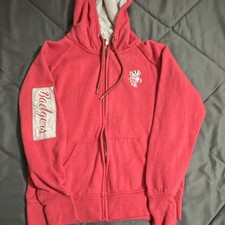 Colosseum Wisconsin Badgers Full-Zip Hoodie Sweatshirt, Red/Gray Size M