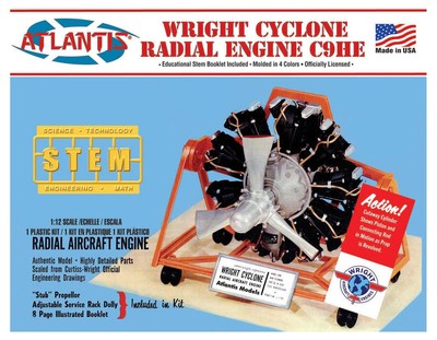 Atlantis Model 1/12 Wright Cyclone Radial Engine C9He Plastikmodell Atlancm6052