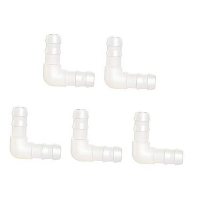  3/16'' Hose Barb 90 Degree Elbow L Fitting, Plastic 2 Way Equal 3/16'' (5Pcs)