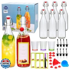 Accguan 16oz Beer Bottle, Glass Bottle with Flip-top Airtight Lid for Kombuch