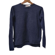 Organic John Patrick Women  s XS Crewneck Pullover Sweater Merino Cashmere Navy