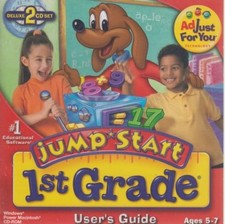 JumpStart 1st Grade Deluxe 2.0 PC MAC CD learn money phonics reading math 2CDs