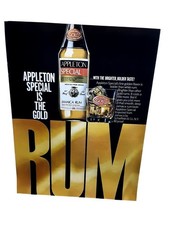Vintage 1978 Appleton Rum Print Ad Jamaica Gold Bottle Bar Decor