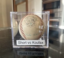 Game Used Baseball Chris Short vs Sandy Koufax Dodgers Phillies 1961 Provenance