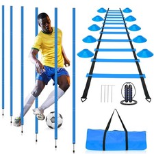 HOTOOLME Soccer Agility Training Poles Set - Includes 6 Poles, Blue