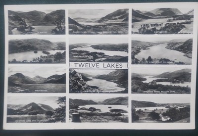 SCHÖNE ALTE POSTKARTE 12 SEEN,IN DER SEENPLATTE,UNBENUTZT,ECHTFOTO IN S/W.