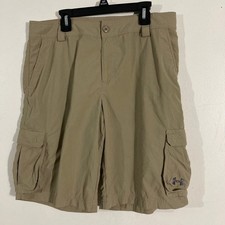 Under Armour Cargo Shorts Kids Youth XL Khaki Tan Ripstop HeatGear Outdoor
