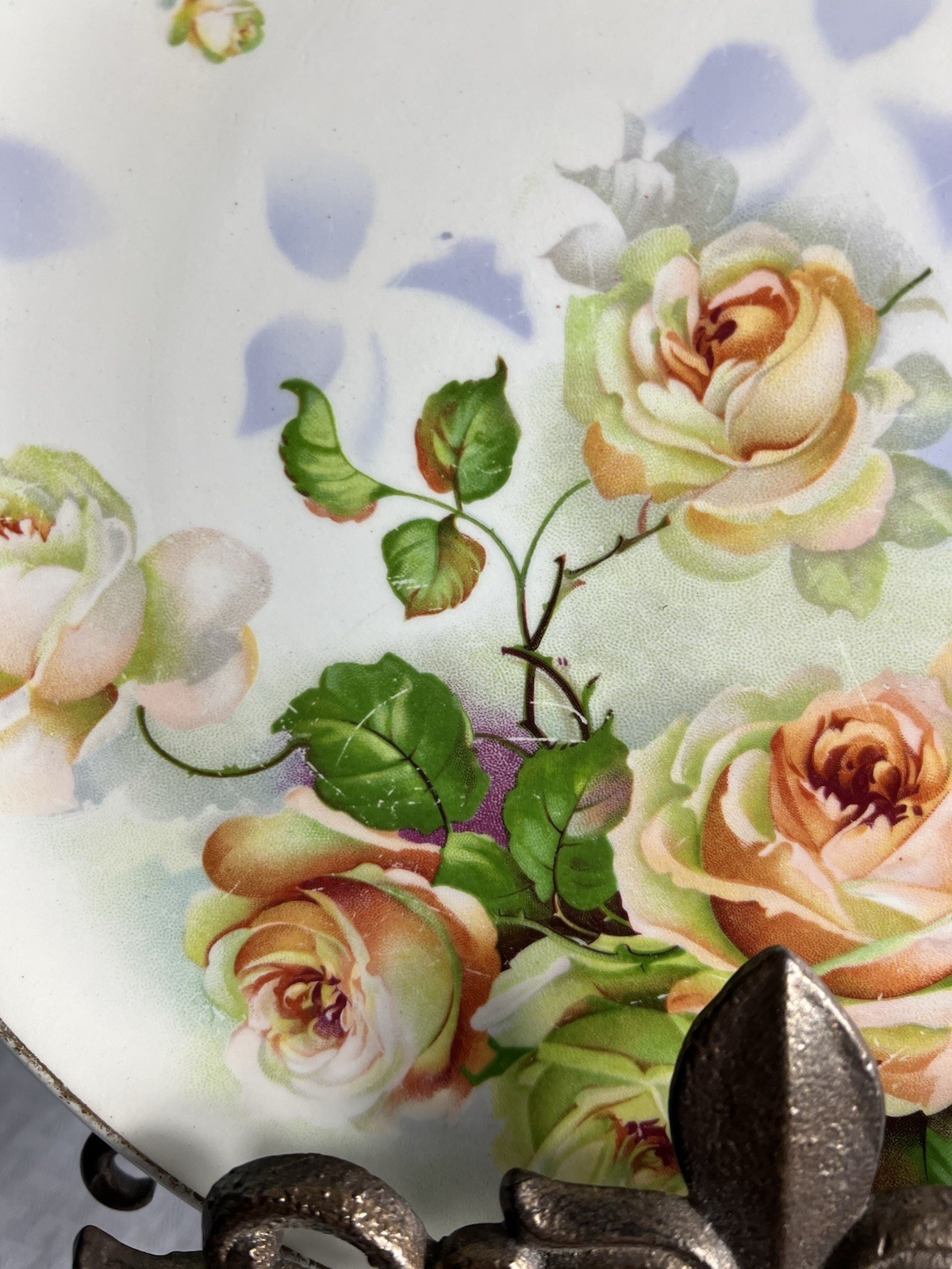 Dresden China Floral Rose 10” Plate R4586