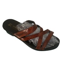 Women's MEPHISTO Snakeskin Pattern Heeled sandals sz. 38 Brown