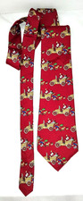 Vintage AMERICAN TRADITIONS Men's SILK Tie SANTA IN OLD CAR DELIVERING TOYS USA