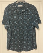 Tommy Bahama the Bahama Coast Blue Button Up Men's Short Sleeve Shirt XL