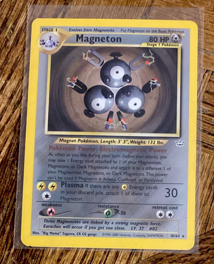 2001 POKEMON NEO REVELATION MAGNETON HOLO CARD 10/64 STAGE 1 80 HP