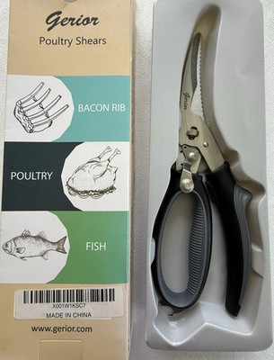 Gerior Poultry Shears Stainless Steel Sharp Durable Turkey Bacon Rib NEW in Box