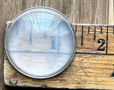 vintage frosted glass light lens 1 7/16'' wide 240 unsure ?